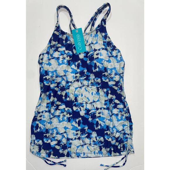 Calypsa by Modli Maya Medium Blue Tankini Swimwear Reg $60 - Picture 2 of 7